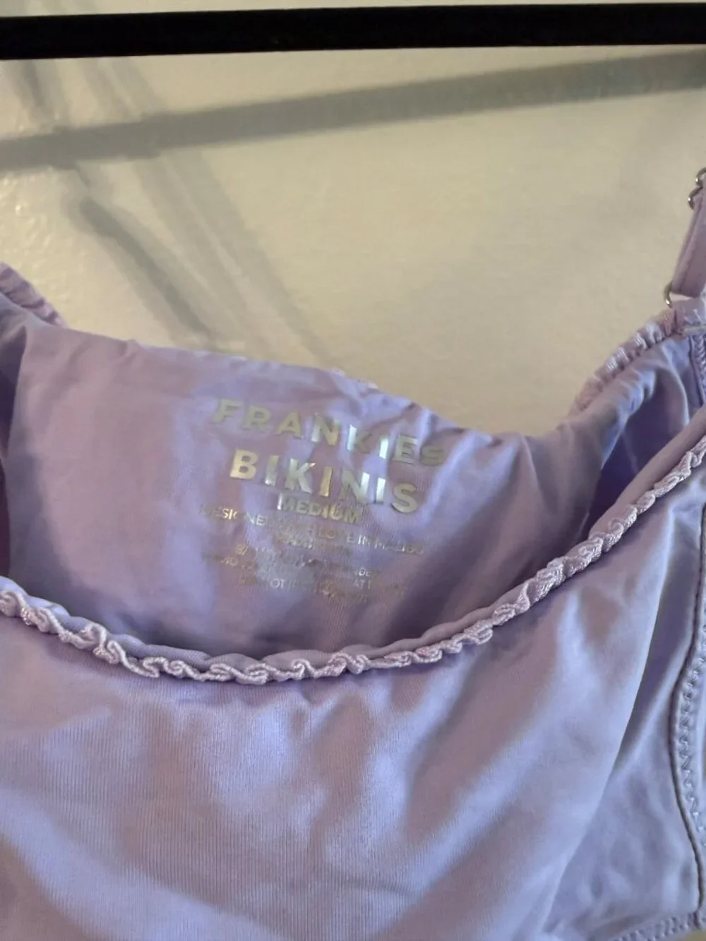 Frankie's Bikinis light purple bikini set top M medium bottom L large